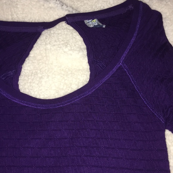 Free People purple long sleeves scrunchy top small - Picture 8 of 8